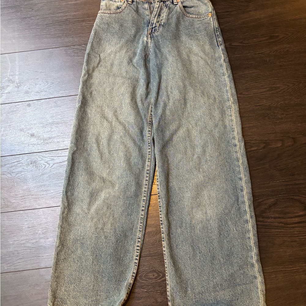 Motel Rocks Gray Wide-Leg Jeans
